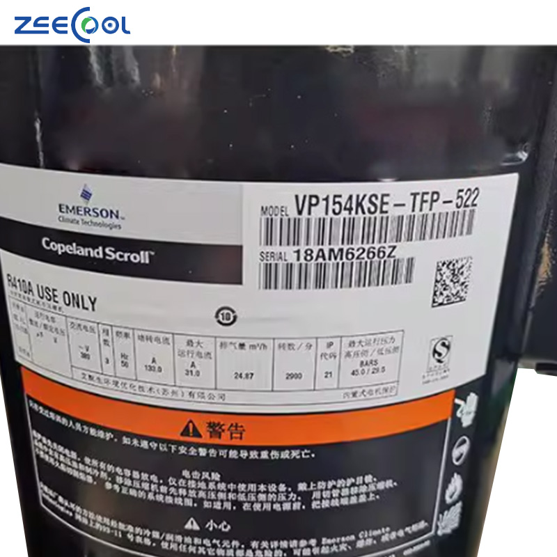 R410A Refrigerant Air Conditioner Copeland Compressor ZP154KQE-TFD-505 for Refrigeration and Cooling Applications for Sale