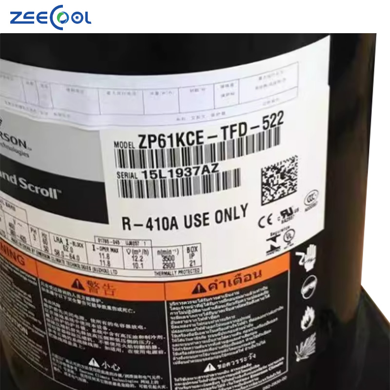 Brand New 5hp R410a Scroll Copeland Compressor ZP61KCE-TFD-422 ZP72KCE-TFD-522 for Refrigeration Storage