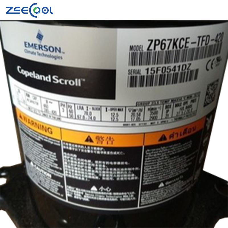 Brand New 5hp R410a Scroll Copeland Compressor ZP61KCE-TFD-422 ZP72KCE-TFD-522 for Refrigeration Storage
