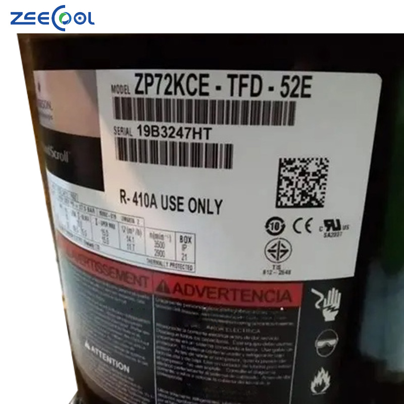 Brand New 5hp R410a Scroll Copeland Compressor ZP61KCE-TFD-422 ZP72KCE-TFD-522 for Refrigeration Storage