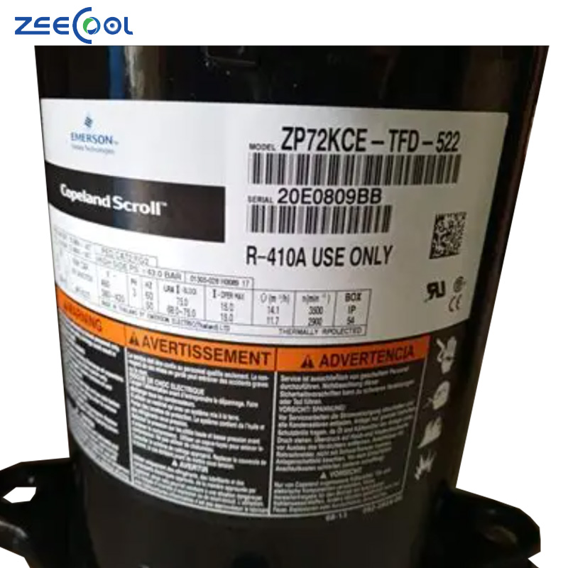 Brand New 5hp R410a Scroll Copeland Compressor ZP61KCE-TFD-422 ZP72KCE-TFD-522 for Refrigeration Storage