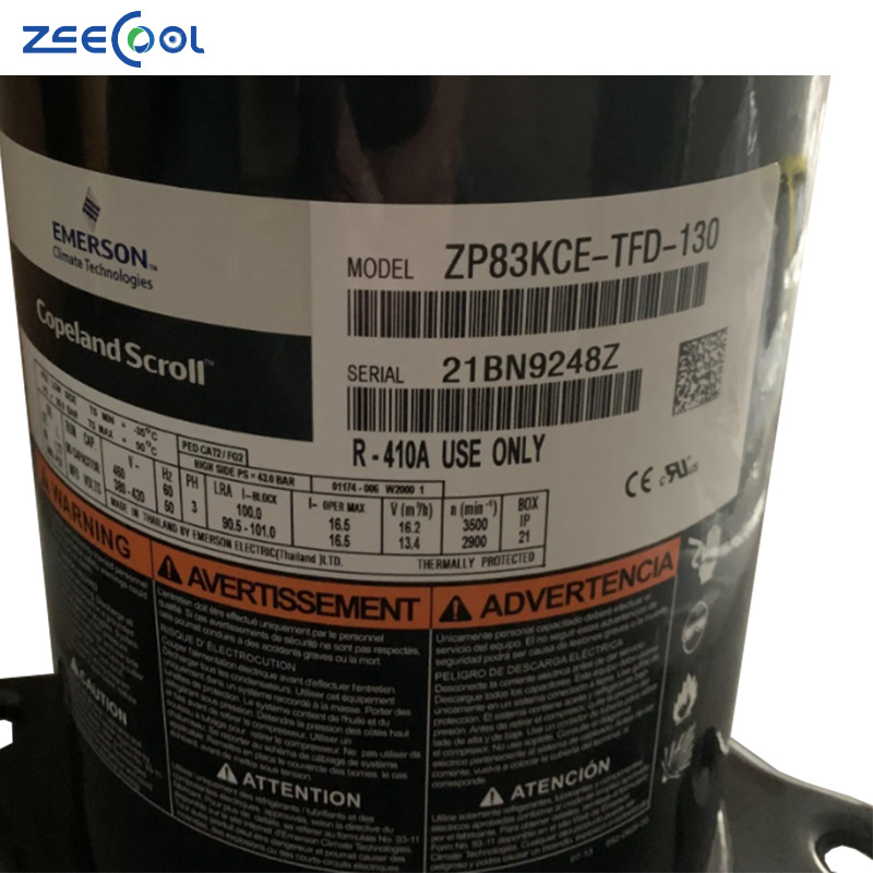 Brand New 5hp R410a Scroll Copeland Compressor ZP61KCE-TFD-422 ZP72KCE-TFD-522 for Refrigeration Storage