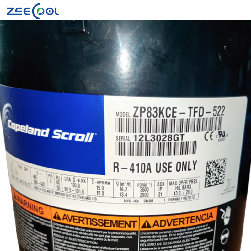 Brand New 5hp R410a Scroll Copeland Compressor ZP61KCE-TFD-422 ZP72KCE-TFD-522 for Refrigeration Storage