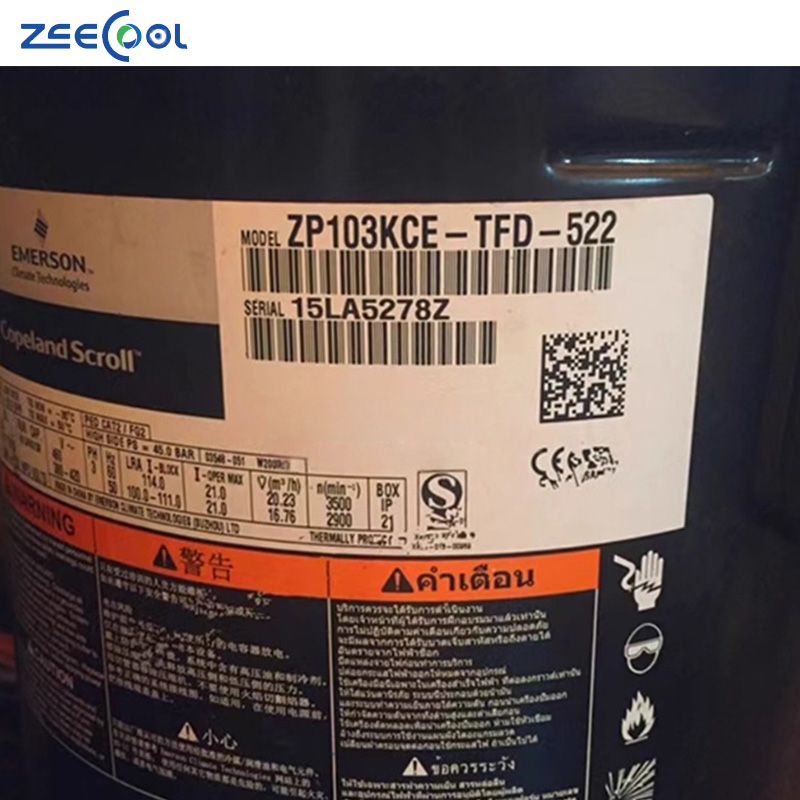 Brand New 5hp R410a Scroll Copeland Compressor ZP61KCE-TFD-422 ZP72KCE-TFD-522 for Refrigeration Storage