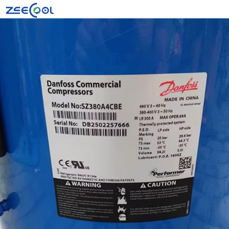 SZ240A4CBE SZ240A4ABB R407C Dan Foss Scroll Refrigeration Compressor Cooling System 20Ton air Conditioning Compressor