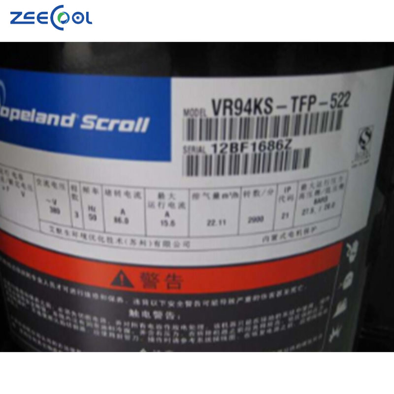 VR94KS-TFP-522 VR108KS-TFP-522 Copeland Scroll Compressor Price 8hp 9hp Refrigeration Compressor for Cold Room