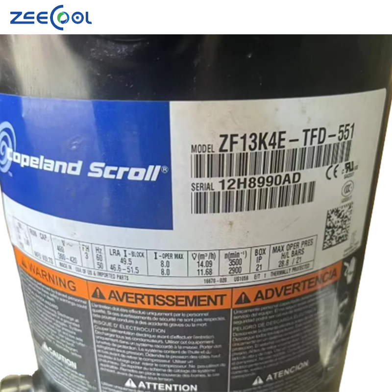 Low Temperature Emerson Copeland Scroll Compressor ZF13K4E-TFD-551 ZF15K4-TFD-551 ZF06KQ-TFD-551
