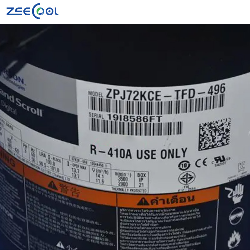 High Quality 6HP Compressor ZPJ83KCE-TFD-496 ZPJ72KCE-TFD-496 Copeland Compressor for Air Conditioner Cooing System