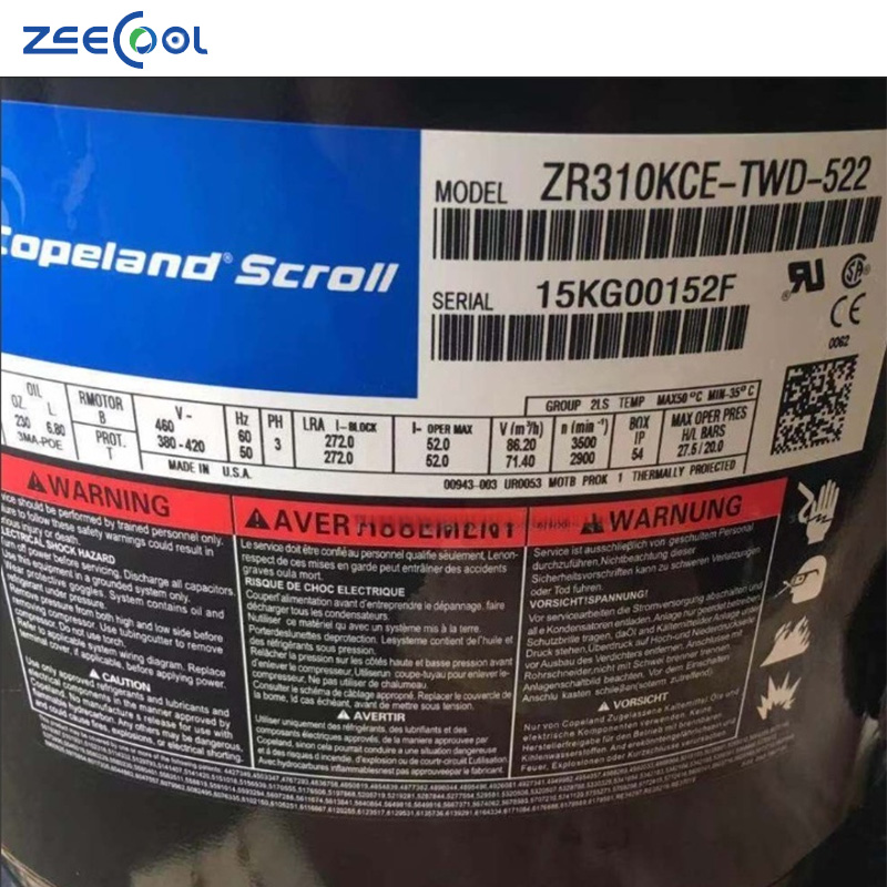 ZR250KC-TWD-522 ZR310KC-TWD-522 Refrigeration Heat Pump Compressor for Copeland Emerson Scroll Compressor Air Conditioning