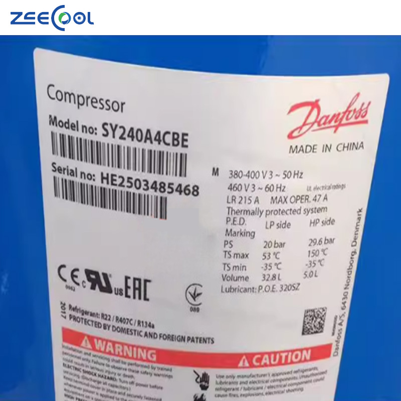 SY240A4CBE SY300A4CBE Refrigerant R22 20hp Scroll Refrigeration Compressor for Freezer