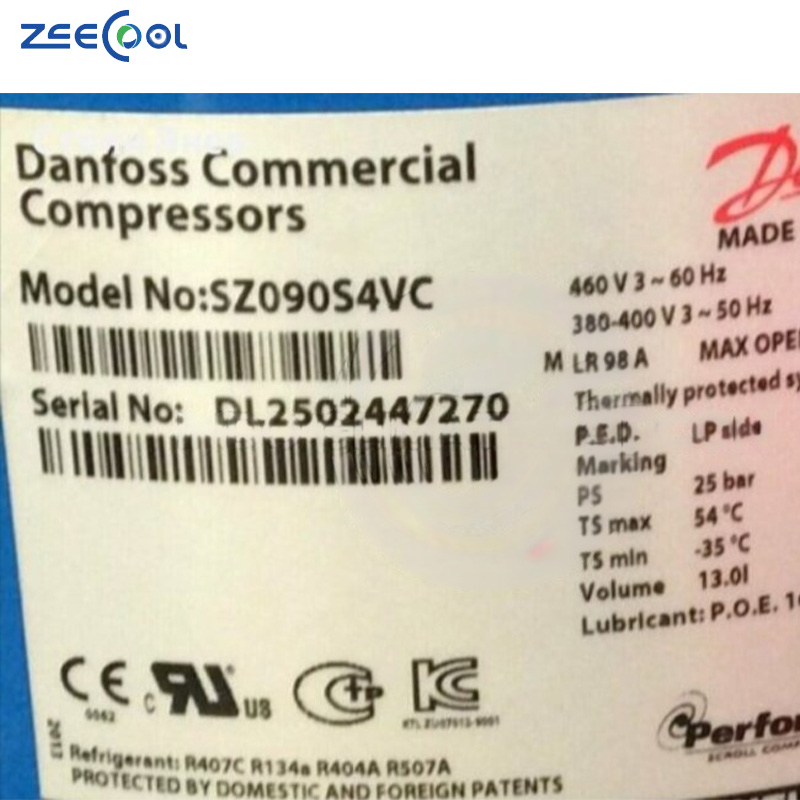 Wholesale Refrigerant R22 R134a R407c Scroll Refrigeration Compressor for Danfoss Compressor SZ084S4VC SZ090S4VC SZ100S4VC