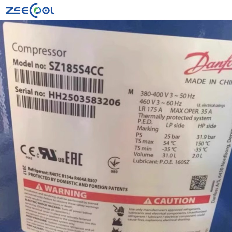 SZ147A4ALB SZ148T4VC 12HP Air Conditioner Scroll Compressor for R22 R134a R407c Danfoss Performer Refrigeration Compressor
