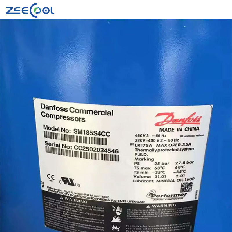 Factory Sale SM148T4VC SM161T4VC SM175S4CC SM175T4VC SM185S4CC Dan foss 12HP Air Conditioner Freezer Scroll Compressor
