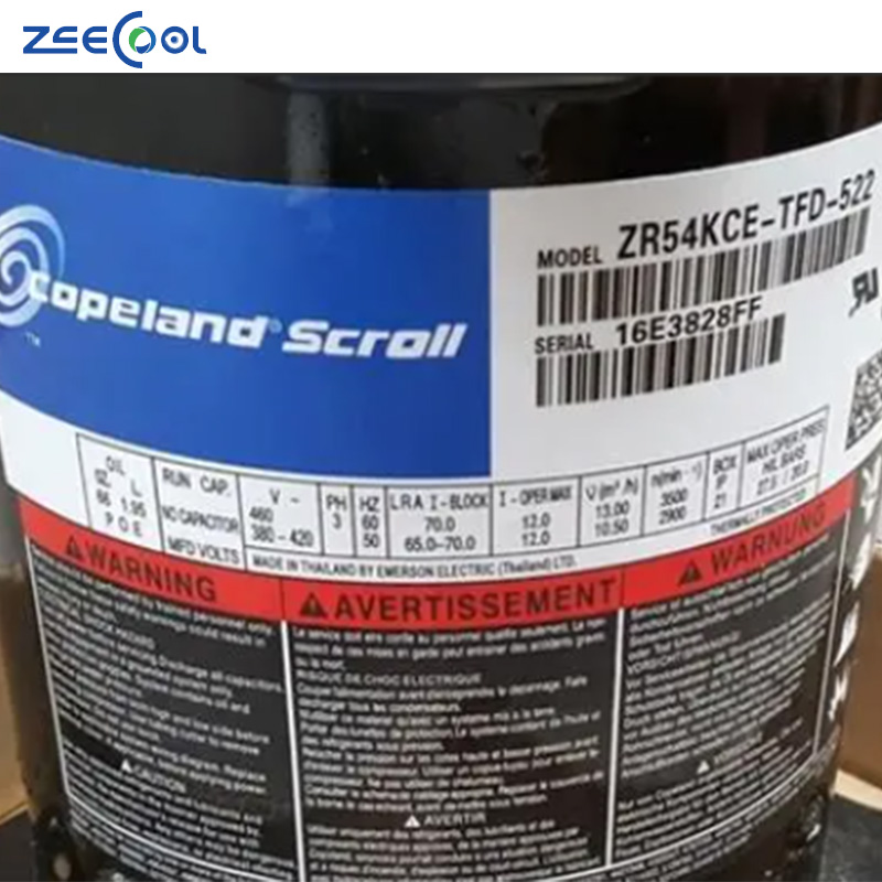 Hot Selling Scroll Copeland Compressor 4HP Air Conditioning Refrigeration Compressor ZR47KC-TFD-522 ZR61KC-TFD-522