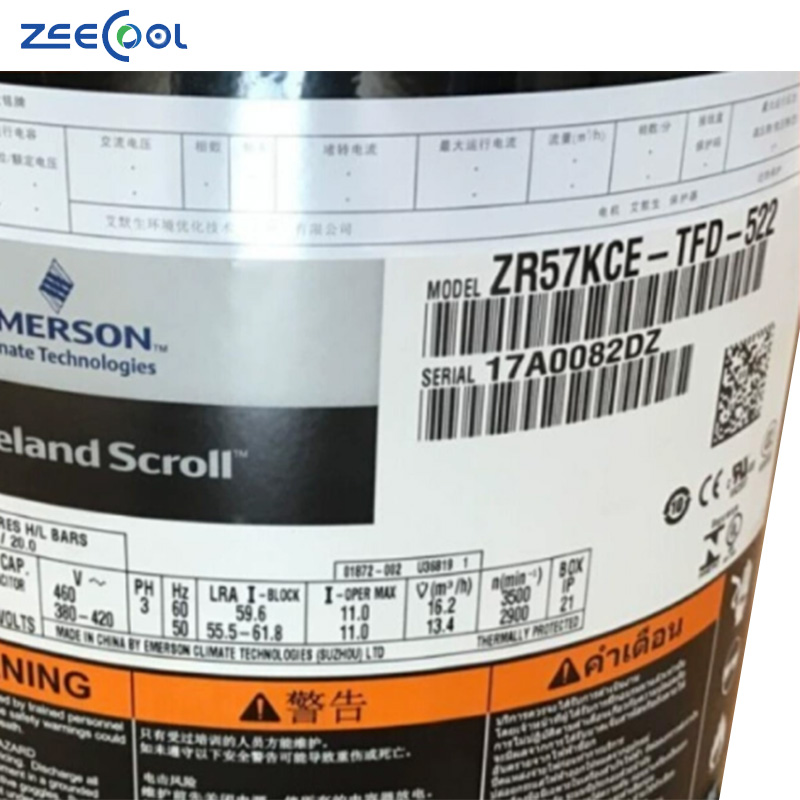 Hot Selling Scroll Copeland Compressor 4HP Air Conditioning Refrigeration Compressor ZR47KC-TFD-522 ZR61KC-TFD-522