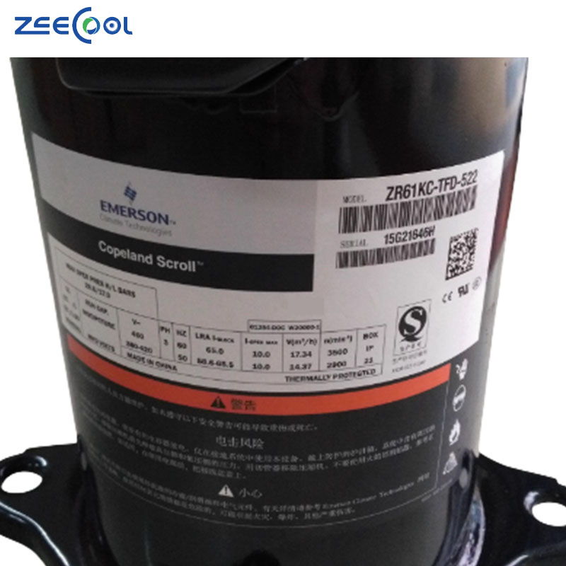 Hot Selling Scroll Copeland Compressor 4HP Air Conditioning Refrigeration Compressor ZR47KC-TFD-522 ZR61KC-TFD-522