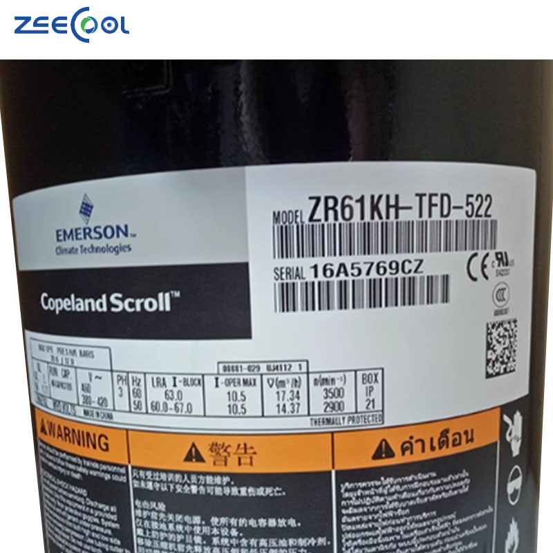 Hot Selling Scroll Copeland Compressor 4HP Air Conditioning Refrigeration Compressor ZR47KC-TFD-522 ZR61KC-TFD-522