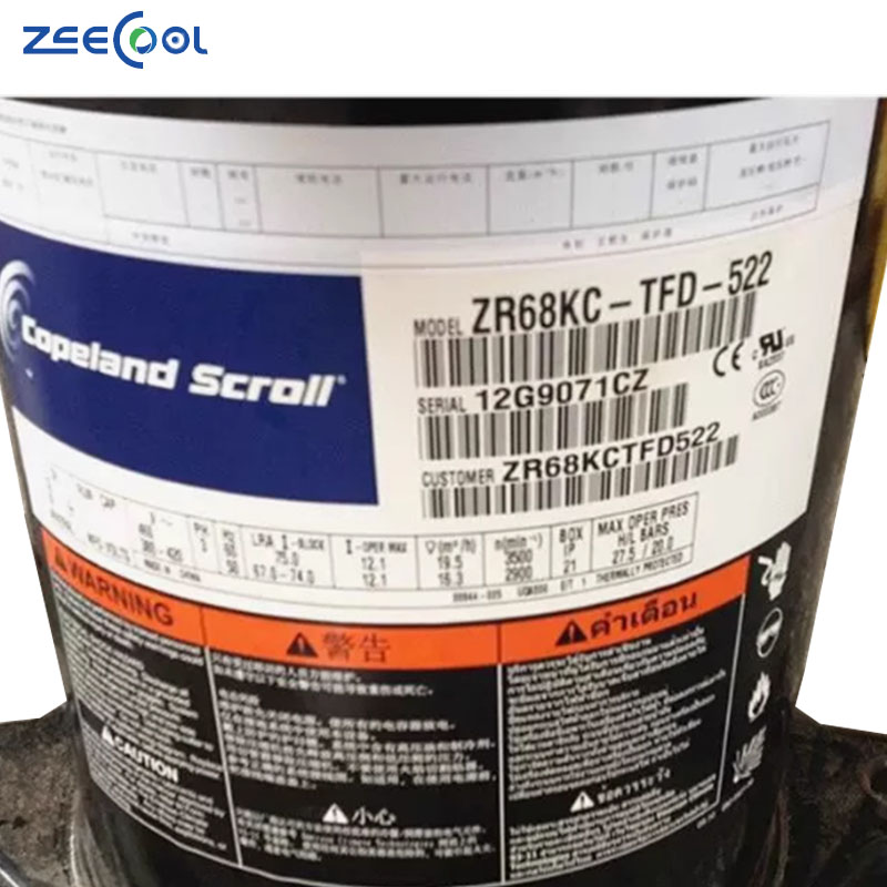 Hot Selling Scroll Copeland Compressor 4HP Air Conditioning Refrigeration Compressor ZR47KC-TFD-522 ZR61KC-TFD-522