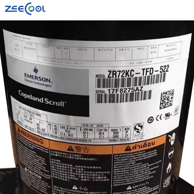 Hot Selling Scroll Copeland Compressor 4HP Air Conditioning Refrigeration Compressor ZR47KC-TFD-522 ZR61KC-TFD-522