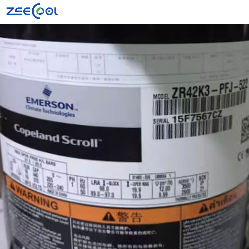 Factory Wholesale 3.5HP 3HP 220V-240V ZR Copeland Scroll Air Conditioner Refrigeration Compressor ZR36K3-PFJ-522 ZR47K3-PFJ-552