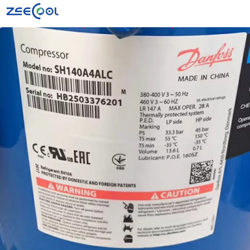 SH090A4ALC 7.5Ton 76100BTU Air Conditioning Scroll Compressor for Danfoss SH120A4ALC Compressor