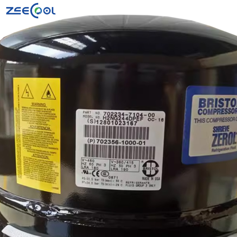 H2NG184DPEF H2NG244DPEF H2NG294DPEF Bristol 15HP 20HP R22 Reciprocating Piston Refrigeration Compressors