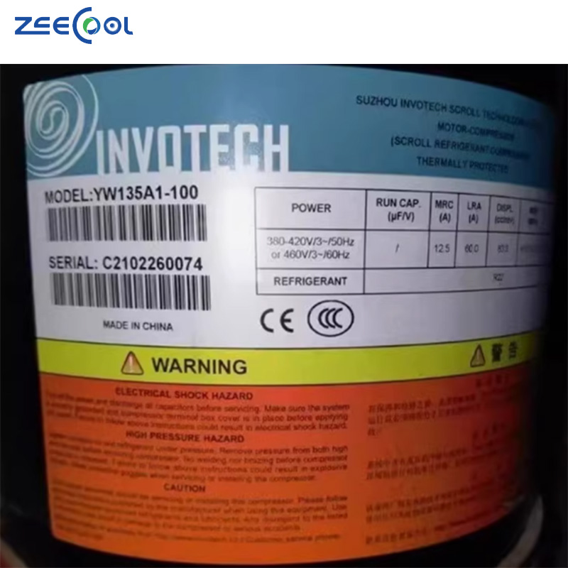 Invo-tech Scroll Compressor YM135A1-100 YM200E1G-100 YW110A2-100 YW120J1-100 YMW35A1-100 YW102A1G-100 for air Conditioning