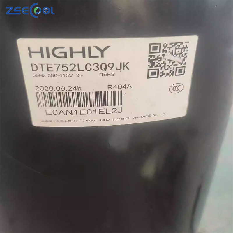Highly Efficient Energy Refrigeration DTE752LC3Q9JK R404A Refrigerant Compressor for Freezing and Refrigeration