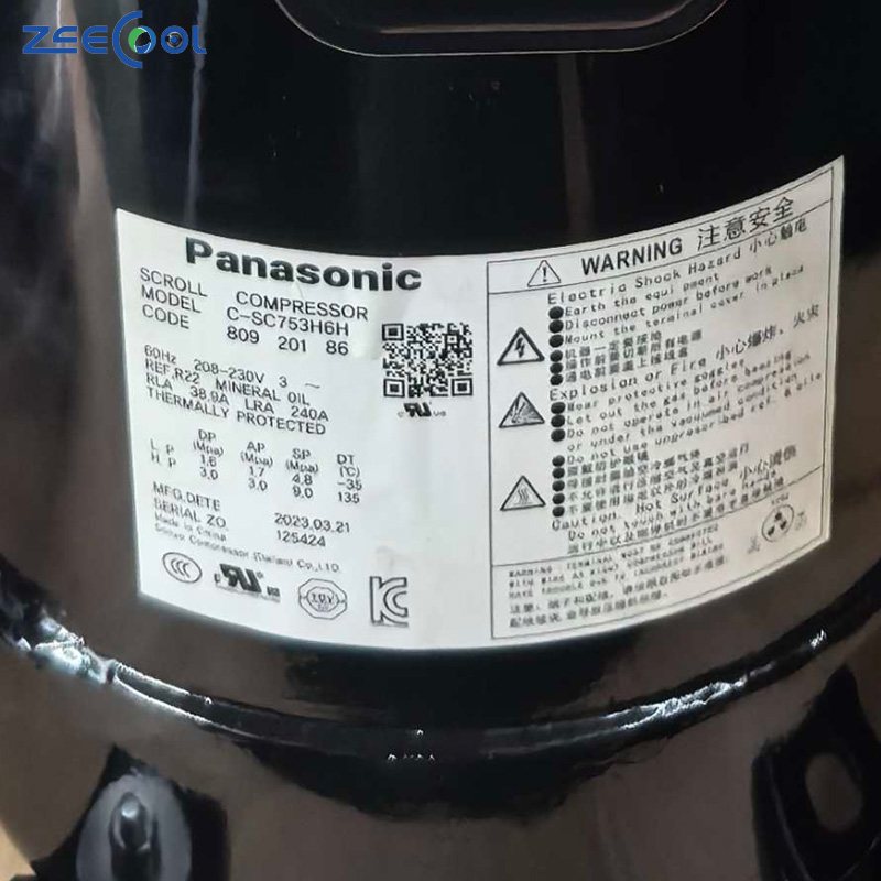 Pana-sonic 3PH 60Hz 230V Refrigerant Scroll Compressor C-SC583H6HC-SC603H6H C-SC673H6H C-SC753H8H C-SC673H6K for Air Conditioner