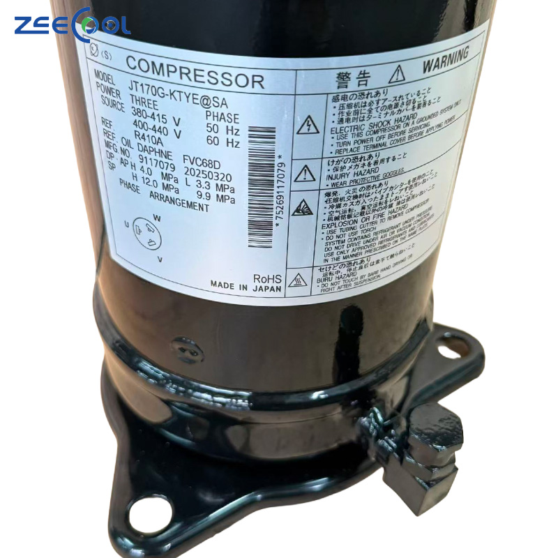 Factory Supply JT170G-KTYE-SA Metal Air Conditioning Refrigeration Compressor R410A 3PH 380-415V/50HZ 400-440V/60HZ