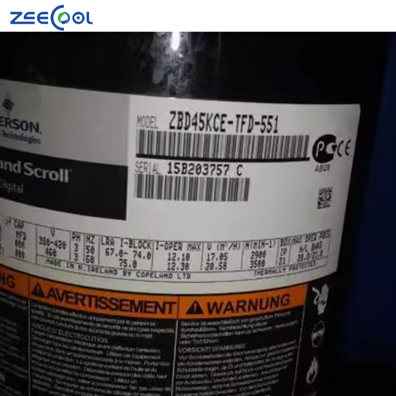 Cooler Compressor Copeland ZBD29KQE-TFD-558 ZBD48KQE-TFD-558 4hp Scroll Compressors