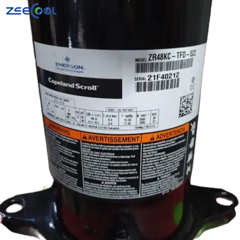 ZR Series Air Conditioning Scroll Copeland Compressor 4HP ZR48KC-TFD-522 R22 Made in China Refrigeration Compressor