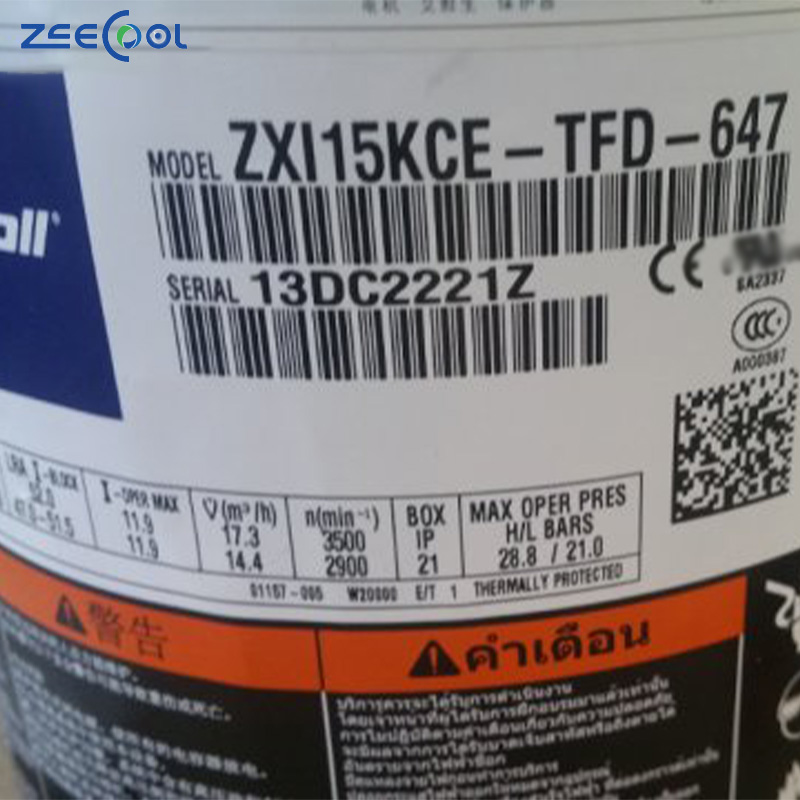 Hot Sale Low Temperature air Conditioning Refrigeration Compressor ZXI15KCE-TFD-647 for Refrigeration Cooling in Farm Clod Rooms