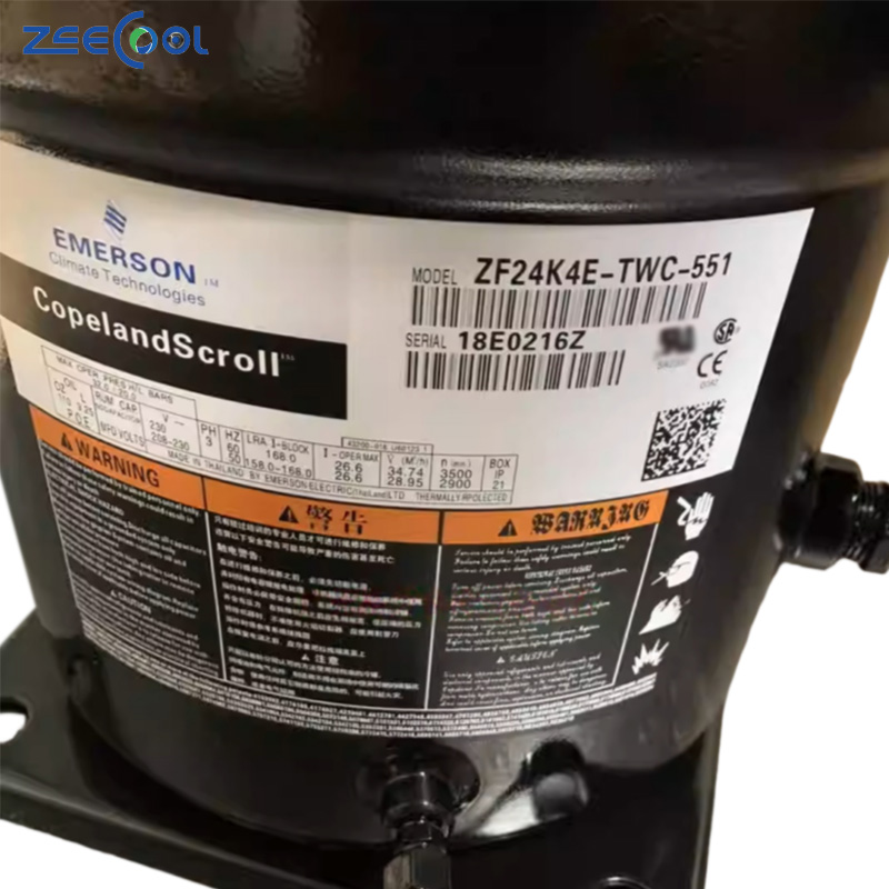 High Cost Performance Scroll Refrigeration Compressor Zf24K4e-Twd-551 ZF24K4E-TWC-551 for Low Temperature Cold Room