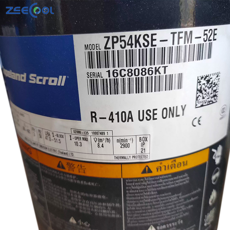 High Quality ZP54KSE-TFM-522 ZP54KSE-TFM-52E Refrigeration Scroll Compressors for Low Temperature Cold Storage air Conditioner