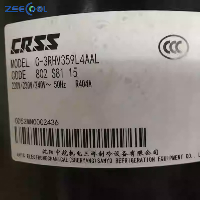 C-3RHV359L4AAL Rotory Compressor Hermetic Refrigerant Compressor for SAN-YO Scroll Compressor R404a Refrigerant Rotary