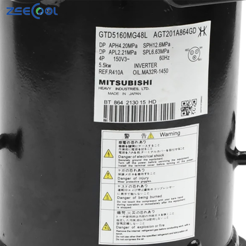 R410A Mit-subishi Scroll Refrigerant Compressor GTD5160MG48L AGT201A864GD Inverter Compressor for Home Use Air Conditioner