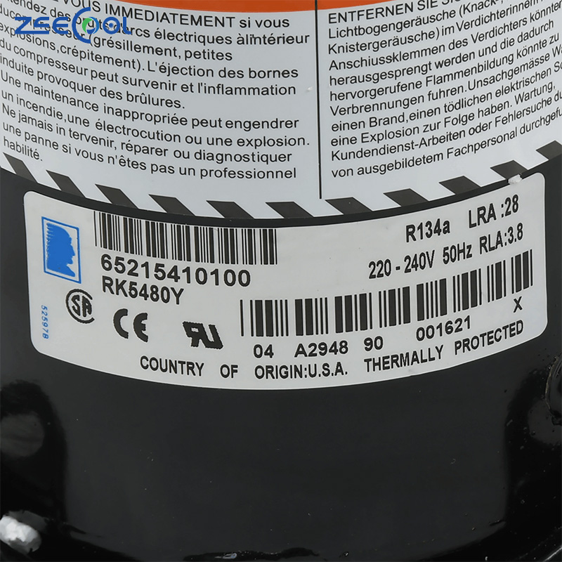 Wholesale High Quality Tecum-seh Rotary Compressor 220/240V 50HZ R134A RK5512Y RK5515Y RK5480Y RK5450Y Refrigeration Compressor
