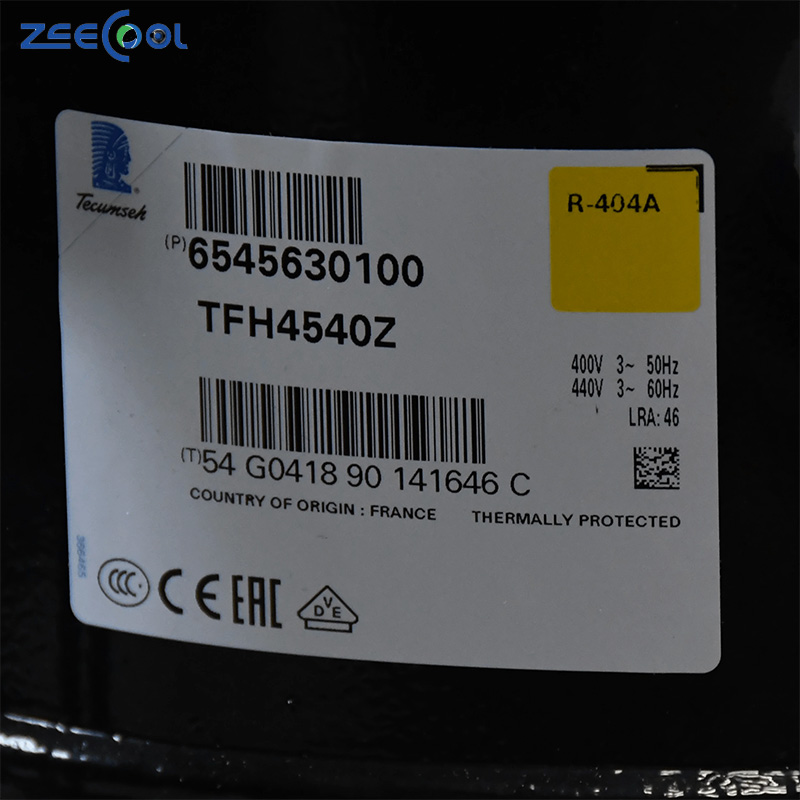 Tecumseh Piston Compressor TFH4538E TFH4540F TFH4540Z R404a 400V 50Hz Compressor Refrigerator Compressor for Refrigerator