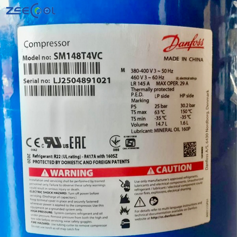 Scroll Compressor Air Conditioner Compressor Dan-foss Refrigeration Compressor SM148T4VC SM161T4VC SZ148T4VC SZ161T4VC