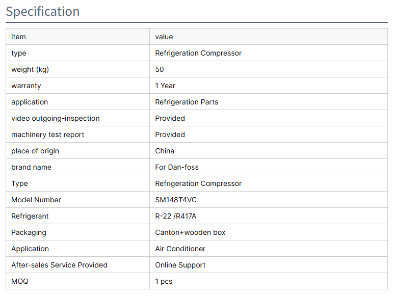 Scroll Compressor Air Conditioner Compressor Dan-foss Refrigeration Compressor SM148T4VC SM161T4VC SZ148T4VC SZ161T4VC