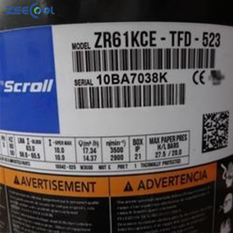New Cope-land Scroll Refrigeration air Conditioner Compressor ZR81KCE-TFD-522 ZP385KCE-TED-524 ZR61KCE-TFD-522 ZR61KC-TFD-523
