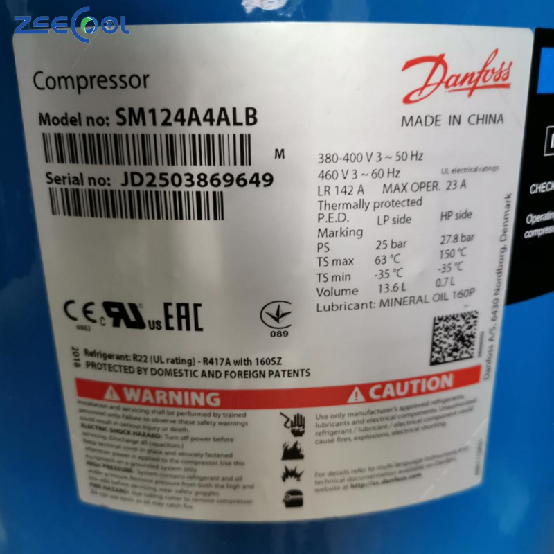 Wholesale High Performance Danfos Scroll Refrigeration Compressor R22 SM124A4ALC SM124A4ALB for Air Conditioners