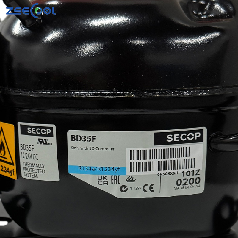 Hot New Refrigeration Heat Exchange Parts Se-cop 12/24V Dc Refrigeration Compressor R134 BD35F BD50F BD80F for Refrigerator