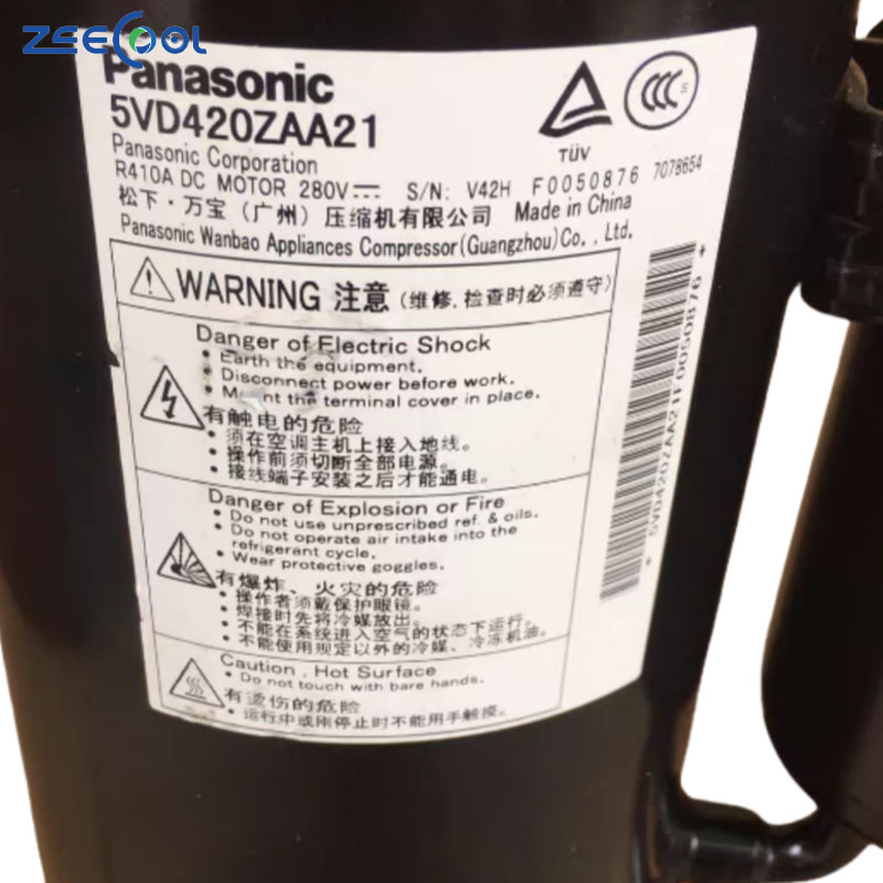 Pana-sonic Air Conditioner Compressor Hermetic Rotary Compressor 5VD420ZCA21 5VD420ZAA21 for Commercial/Industrial Refrigeration