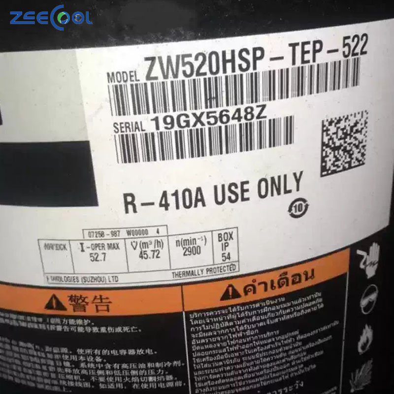 New for COPELAND ZW520HSP-TEP-522 Scroll Refrigeration ZW Series 25HP Refrigerant Compressor for Heat Pump