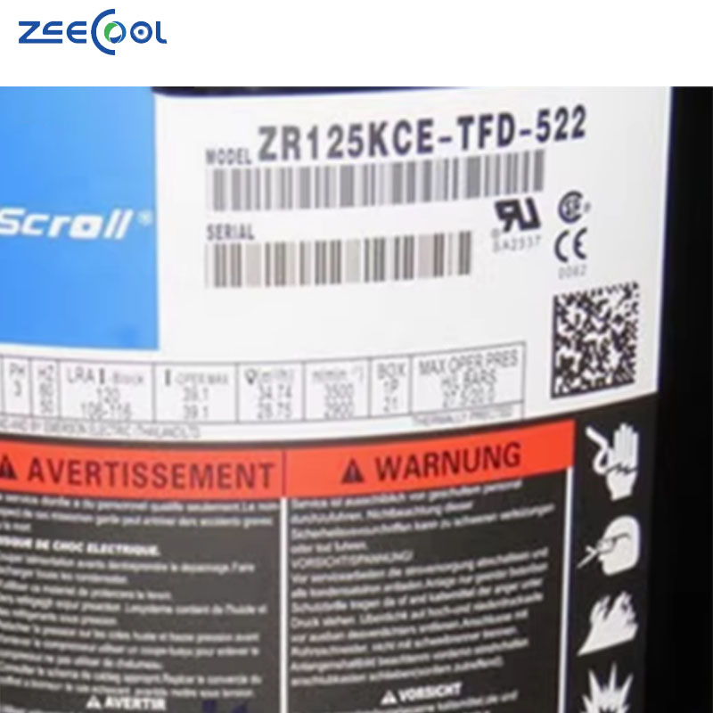 10HP ZRSeries EMERSON Scroll Compressor for Air Conditioer Refrigeration Compressor ZR125KC-TFD-522 ZR144KC-TFD-522 for Copeland