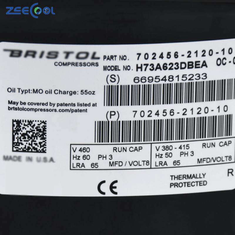 Bristol Refrigeration Compressor H73A623DBEA with Durance High Quality for Cooling System