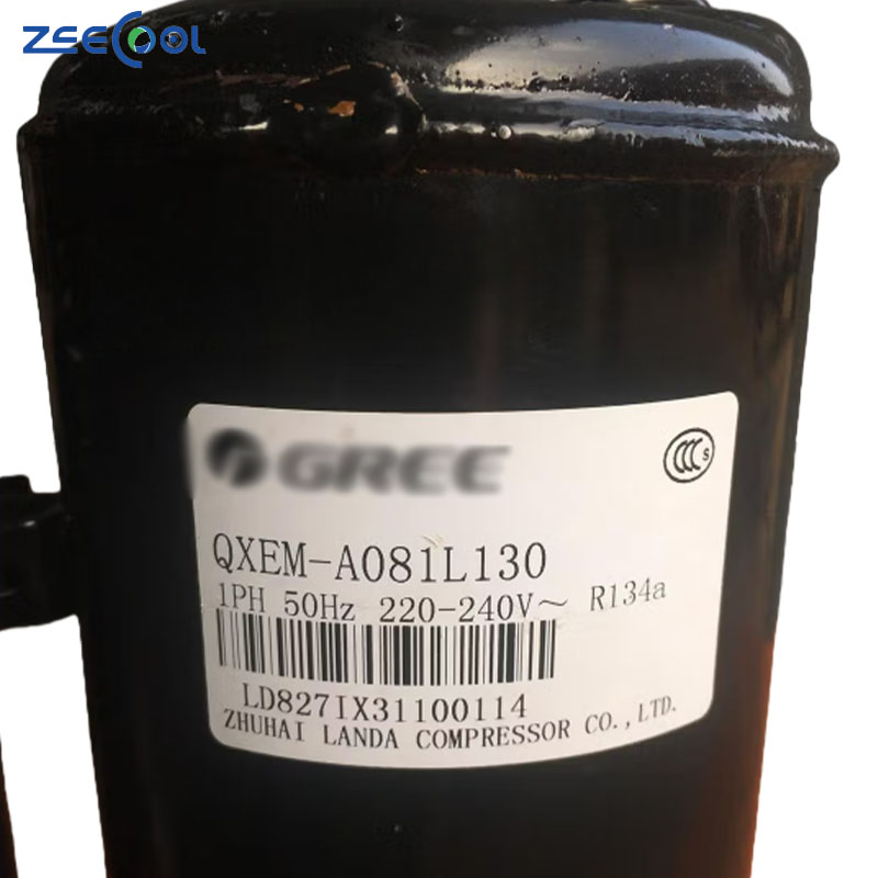 Factory Price Rotary Compressor QXEM-A081L130 R134A Wide Range of Discharge Capacity Refrigeration Compressor for GREE LANDA