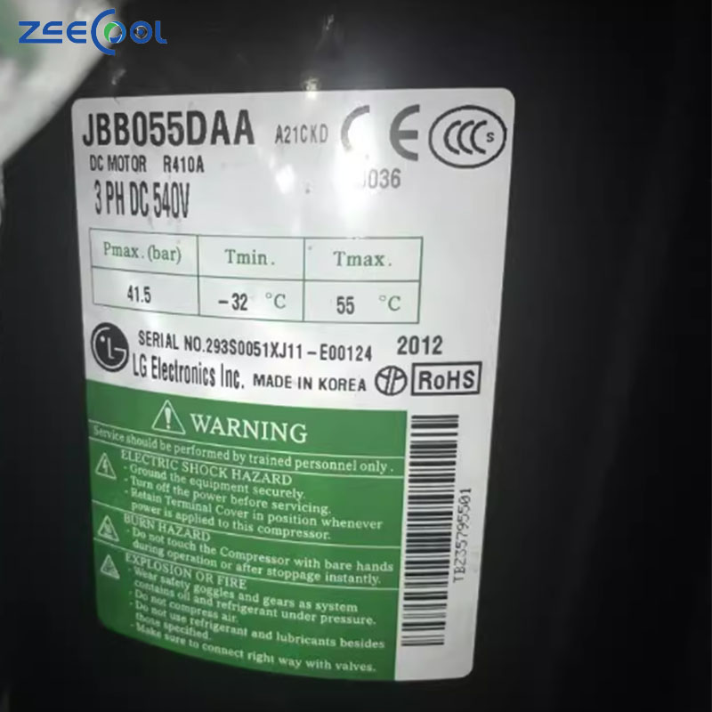 Fast Shipping Scroll Compressor JBA068MAC JBB055DAA JBA068MAF 540V Air Conditioning Refrigeration Compressor for LG Compressor